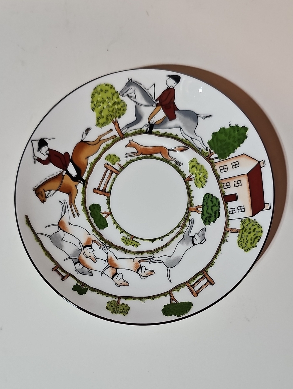 NWT Wedgwood Fox "Hunting Scenes" Saucers For Demitasse Bond Cups - Set of 3